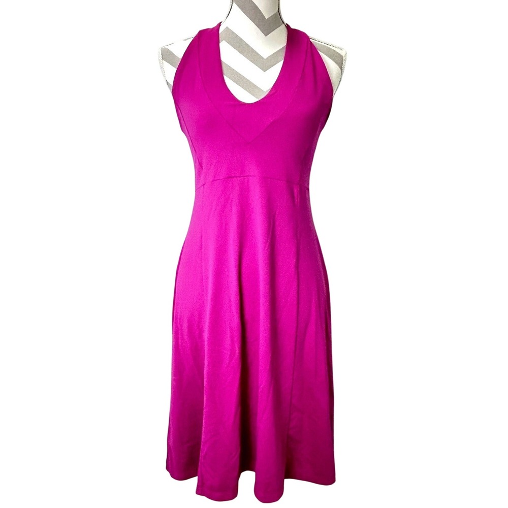 Patagonia Halter Dress V-Neck Sleeveless Casual Athleisure Dress Fuchsia‎ Pink M